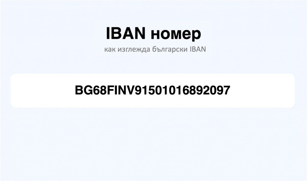 Пример как изглежда български IBAN номер